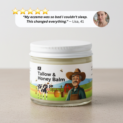 From flare-ups to calm skin, moisturizing, healing, protecting Tallow & Honey Balm